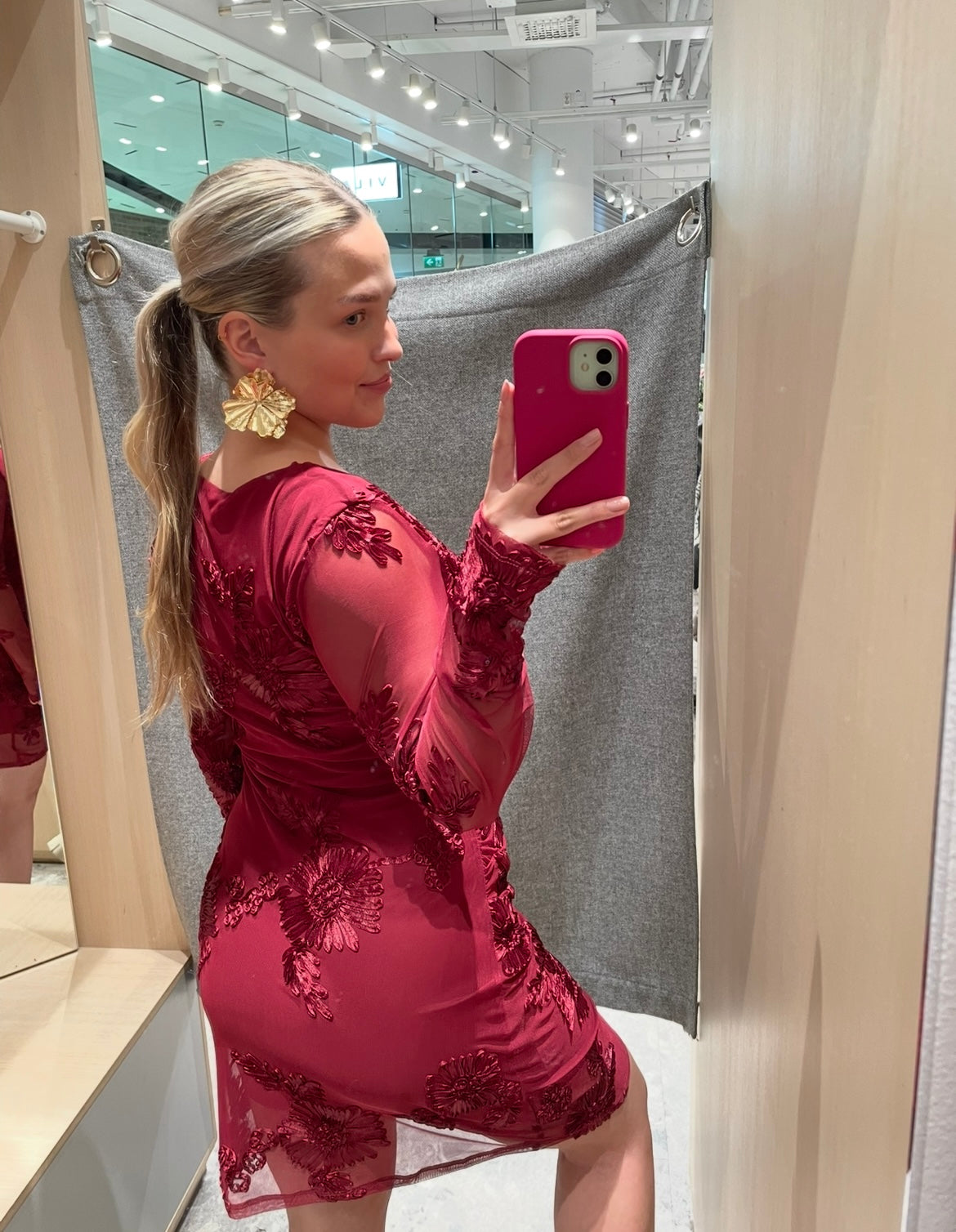 PCOFFIA Long Dress - Beet Red